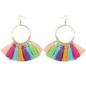 🔸2 for $15🔸Multi Color Tassel Hook Earrings